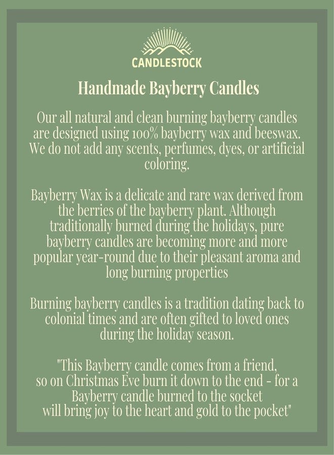Candlestock Real Bayberry Taper Candle Pair 8 inch - Pure Bayberry and Pure 100% USA Beeswax Blend - Dripless Taper Candle Pair - Image 4